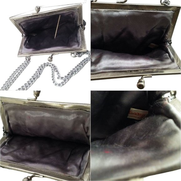 Vintage 50s-60s Walborg Hong Kong Beaded Evening Shoulderbag 5x6 Hinged KissLock - Picture 7 of 11